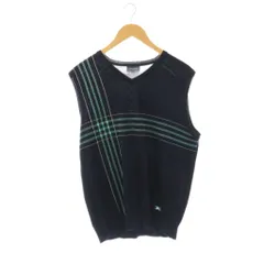 バーバリーゴルフ BURBERRY GOLF ベスト Vネック L ネイビー ミントブルー オフホワイト /DO ■GY18のサムネイル