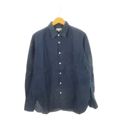 マーガレットハウエル MARGARET HOWELL リネンシャツ 麻 長袖 XL 紺 ネイビー /AH18 ■GY03のサムネイル
