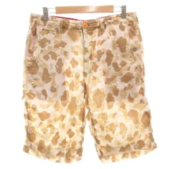 キューン CUNE ハーフパンツ ショーツ 麻 リネン M ベージュ 白 ホワイト 総柄 /FF ■GY03のサムネイル