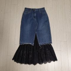 ROYAL PARTY libertyデニムラッフルスリットスカート ブリーチ - メルカリ