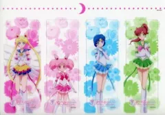 【中古】ブックカバー・栞 01.集合 4連クリアしおり 「劇場版 美少女戦士セーラームーンCosmos×HANA・BIYORI ～咲き誇る花と戦士たち～」
