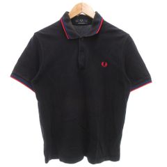 美品 FRED PERRY M1658 ポロシャツ M ブラック レッド - メルカリ