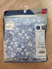【新品未使用】ニトリ NITORI 接触冷感 花柄 ワンピース 半袖 レディース L-LL 水色 UVカット 消臭加工のサムネイル