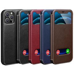 [신품] Aikutaysa iPhone 15 Pro Max용 케이스 창 첨부 소가죽 아이폰 15 프로 맥스 케이스 창 가죽 마그넷 수첩형 가로 두어 스탠드 기능 커버 레더 스트랩 구멍 첨부