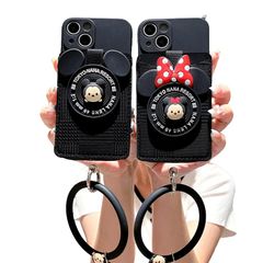 [신품] 미니 스마트 폰 케이스 귀여운 iPhone Air 용 케이스 지갑 형 카드 포켓 포함 수납 핸드 스트랩 아이폰 Air 용 케이스