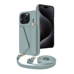 [신품] 시즈카 윌 iPhone 15 Pro Max 용 케이스 숄더 커버 숄더 스트랩 아이 펀데 5 숄디 스트리트 모드 1 개들이 파우더 블루