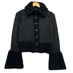 Burberry Black Label(バーバリーブラックレーベル) カーディガン サイズ38 M レディース美品  - 黒×ダークグレー×マルチ 長袖/モヘア