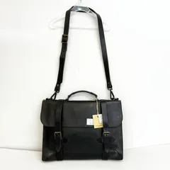 RRL DOUBLE RL Ralph Lauren ダブル アール エル ラルフローレン レザー ブリーフ ケース ショルダー バッグ 黒 ブラック Js8-67のサムネイル