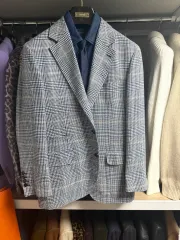 (名作イチオシ) BRUNELLO CUCINELLI(ブルネロクチネリ) プリンスホエール CHECK ブレーザー ジャケットのサムネイル
