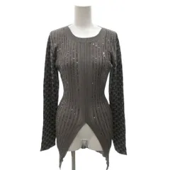 クロエ CHLOE 18AW ニット セーター スパンコール スリット 総柄 長袖 S グレー /FF ■GY19のサムネイル
