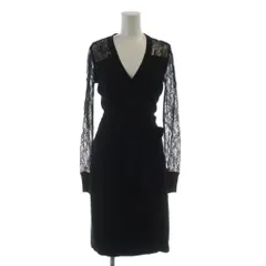 ダイアンフォンファステンバーグ DIANE von FURSTENBERG ワンピース ウール P 黒 ブラック 長袖 Vネック レース /KW ■GY03のサムネイル
