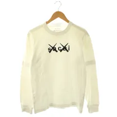 サカイ sacai カウズ KAWS Tシャツ カットソー ロンT 長袖 フロッキー ロゴ 1 白 /YM ■GY18のサムネイル
