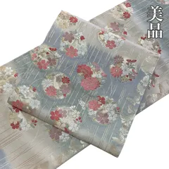 #J847 美品 袋帯 六通 西陣織 三松謹製 金糸 牡丹 蝶々 和装 和服 フォーマル帯