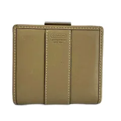 コーチ COACH 財布 二つ折り ミニ がま口 レザー ロゴ 型押し 茶色 ブラウン /XZ ■GY18