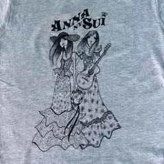 1499 ANNA SUI アナスイ Tシャツ Mサイズ グレー ギター ガール 綿のサムネイル