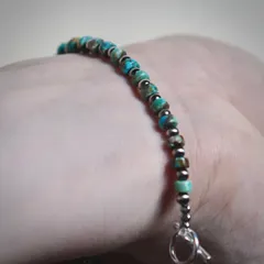 Anom. | Silver 925 Navajo Pearl Turquoise Bracelet 18.5cm