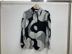 marimekko マリメッコ ボーダー 長袖シャツ グリーン 34 シルク - メルカリ