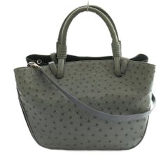 monet オーストリッチ ミントグリーン ハンドバッグ エスニックレザー