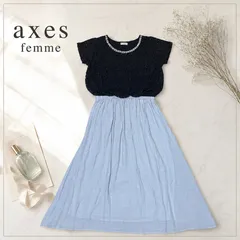 axes femme♡レース切替ドッキングワンピース ビジュー付 M 夏