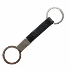 ブルガリ BVLGARI キーホルダー キーリング チャーム レザー ロゴ シルバーカラー /KW ■GY18