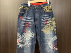 華鳥風月 花魁刺繍 和柄デニム 36 菊　ヴィンテージ加工 華鳥風月 花魁刺繍 和柄デニム 36 菊 ヴィンテージ加工 - メルカリ
