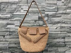 極美品 ジャンニキアリーニ マルチェッラ ヘリンボーン カゴバッグ
