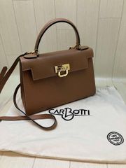 美品】カルボッティ フォーマルバッグ グレタ245 2way ブラウン 正規品