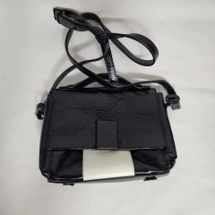 クレージュ Courreges ハンドバッグ ワンショルダー 刻印 レザー 黒