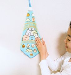 스미코구라시 루프 타월 끈이 달린 수건 하늘색 빵 교실 네임 태그 첨부 유치원 보육원 아이원 초등학교 학동의 런치 타임 급식에 핸드 타올 입 닦아 손 닦는 수건