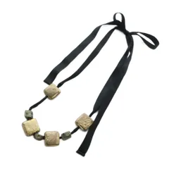 マルニ MARNI ネックレス ペンダント アクセサリー リボン ロゴ ゴールド色 黒 ブラック ■GY18 /MQのサムネイル