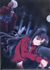 [중고] 클리어 파일 토오사카 린 & 아처(린 무릎 카카에) A4 클리어 파일 [Fate/stay night]