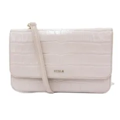 フルラ FURLA パーティバッグ ウォレット ショルダー クロコ型押し ピンク /JS ■GY18