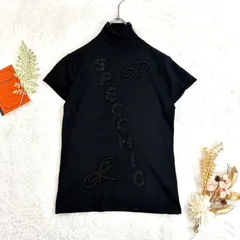 SPECCHIO スペッチオ 半袖 カットソー タートルネック ストレッチ ビーズ ブラック 黒 レディース 40のサムネイル