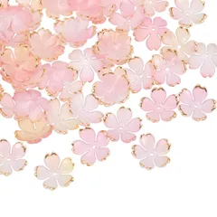 【在庫セール】座金 花ビーズ 花座 19mm 桜状 アクリル製 ビーズキャップ フラワー イヤリング アクセサリーパーツ 200個入り 手芸 クラフト ハンドメイド PATIKIL DIY材料 宝石製作用 ピンク