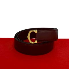 極 美品 CARTIER カルティエ マストライン レザー 本革 ベルト メンズ