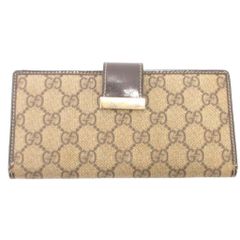 美品✨グッチ GGキャンバス 二つ折り 長財布 ゴールドプレート 7カード