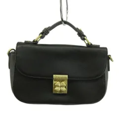 フォリフォリ Folli Follie Heart4heart ハンドバッグ ショルダー 2WAY レザー ターンロック クローバーハート ゴールド金具 黒 ブラック グレー /XZ ■GY11のサムネイル