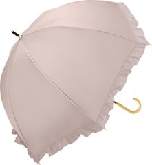 여성 UV 레이디스 우산 프렌치 하루우 겸용 손 열림 프릴 프릴 돔 긴 우산 여성 UV 컷 친골 50cm UPF50 100 완전 차광 차열 더스티모카 차광 양산 돔형 핑크 나카야-우산