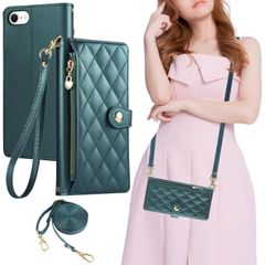 SE SE 2 세대 iPhone 스마트 폰 케이스 iPhone 지갑 형 어깨걸이 카드 수납 대각선 동전 포켓 동전 지갑 iPhone 지퍼 형 SE3 통용 휴대 커버 숄더 마그넷 개폐식 숄더 스탠드 기능 케이스 있어 phone