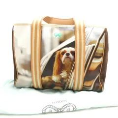 ANYA HINDMARCH アニヤハインドマーチ トートバッグ サテンキャンバス レザー 犬 ドッグ ハンド ショルダー 鞄 レディース AU4438 のサムネイル