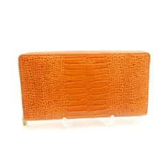 未使用 SMYTHSON スマイソン MARA マラ トラベルウォレット ラウンドファスナー 財布 クロコ型押し AM8825 のサムネイル