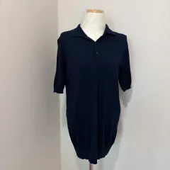 ネイビー ニット 半袖 シャツ 95のサムネイル