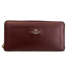 COACH長財布☆新品 コーチ COACH 長財布 レザー ラウンドファスナー 内側花柄 ロゴ