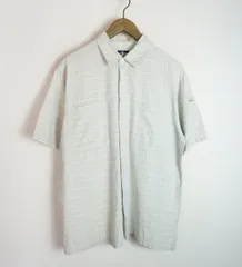 正規 90s 00s OLD STUSSY ステューシー 半袖 チェック 腕 ポケット コットン シャツ 紺タグ ビンテージ 灰 サイズ M 本物 2880Q★2