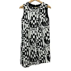 MARY QUANT(マリークワント) ワンピース サイズM レディース - 白×黒 クルーネック/ノースリーブ/ひざ丈のサムネイル
