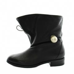 지미추 JIMMY CHOO 무톤 부츠 쇼트 부츠 가죽 38 블랙 블랙 / AN24