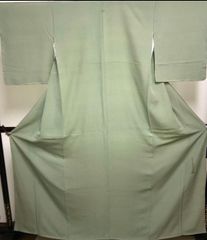 新品未使用 洗える紋意匠色無地 単衣 Lサイズ 淡水色 ポリエステル 裄