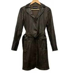 EMPORIOARMANI(エンポリオアルマーニ) コート サイズ40 M レディース - ダークブラウン 長袖/レザー/春/秋のサムネイル