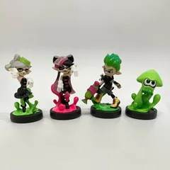 【まとめ売り】Splatoon amiibo アオリ ホタル ネオングリーン ボーイ イカ  4点セット K-E21967