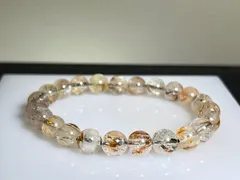 ブラックスーパーセブン　天然石ブレスレット8㍉15.5㌢★め16★